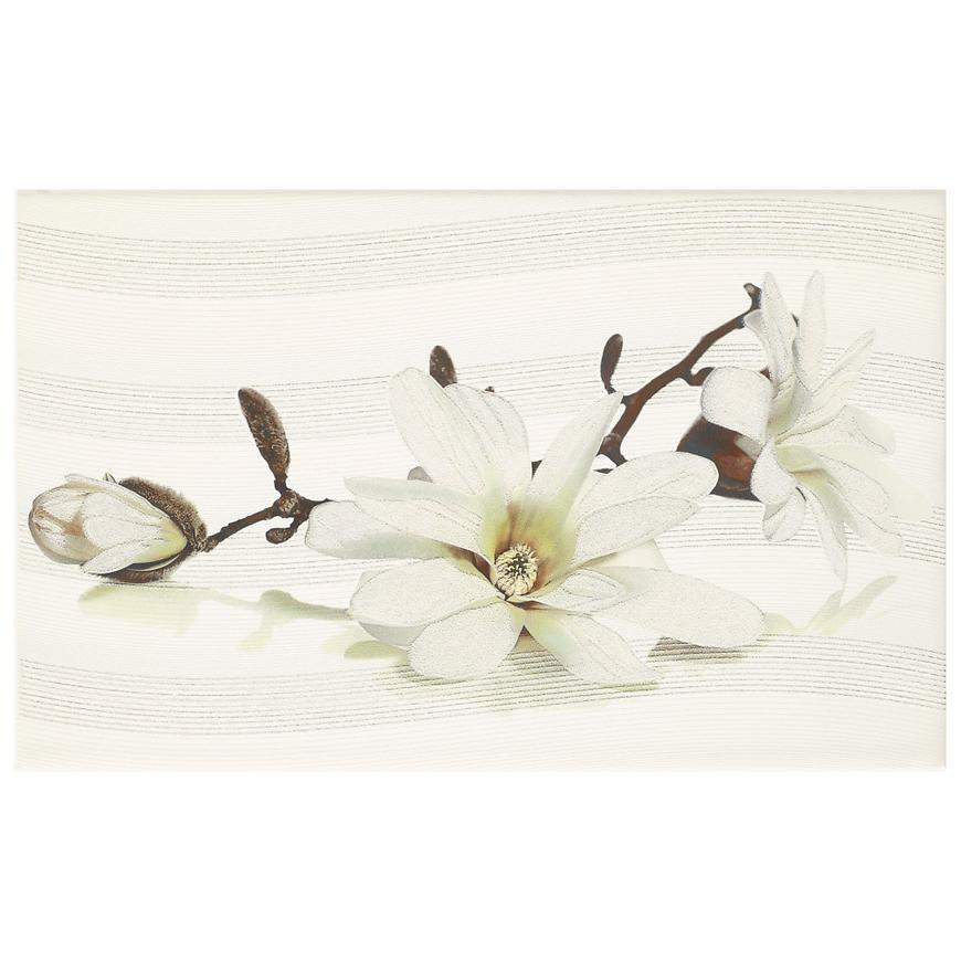 Dekor Lira white inserto flower 25/40 Opoczno