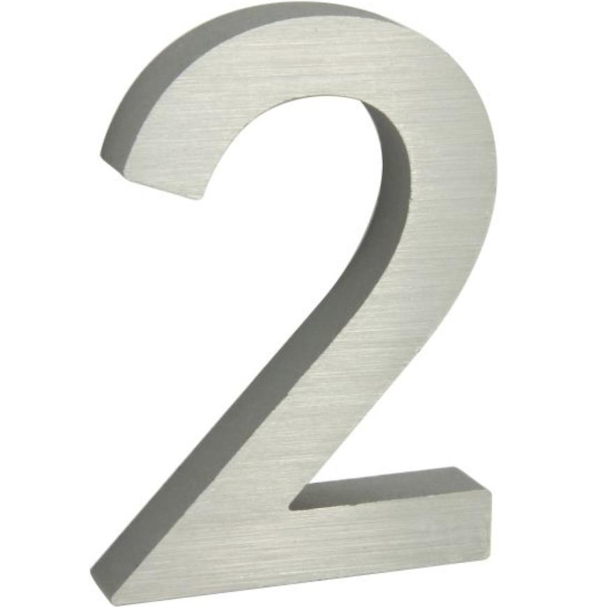 Hliníkové číslo 3D Stříbrná matná 2 RN.100LV Richter Czech