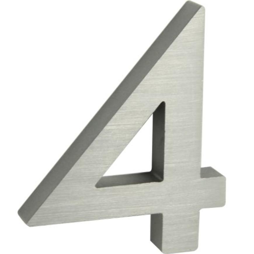 Hliníkové číslo 3D Stříbrná matná 4 RN.100LV Richter Czech