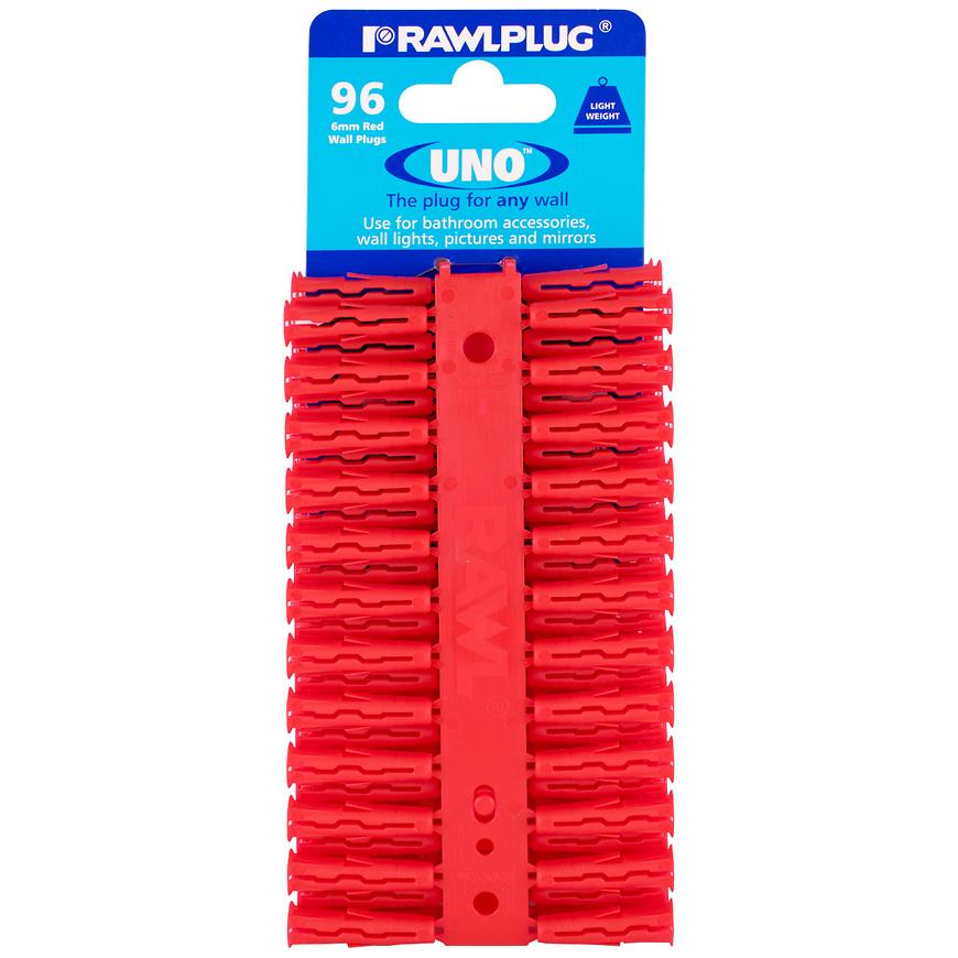 Hmoždinka univerzální uno červená 6x28mm(96ks) Rawplug