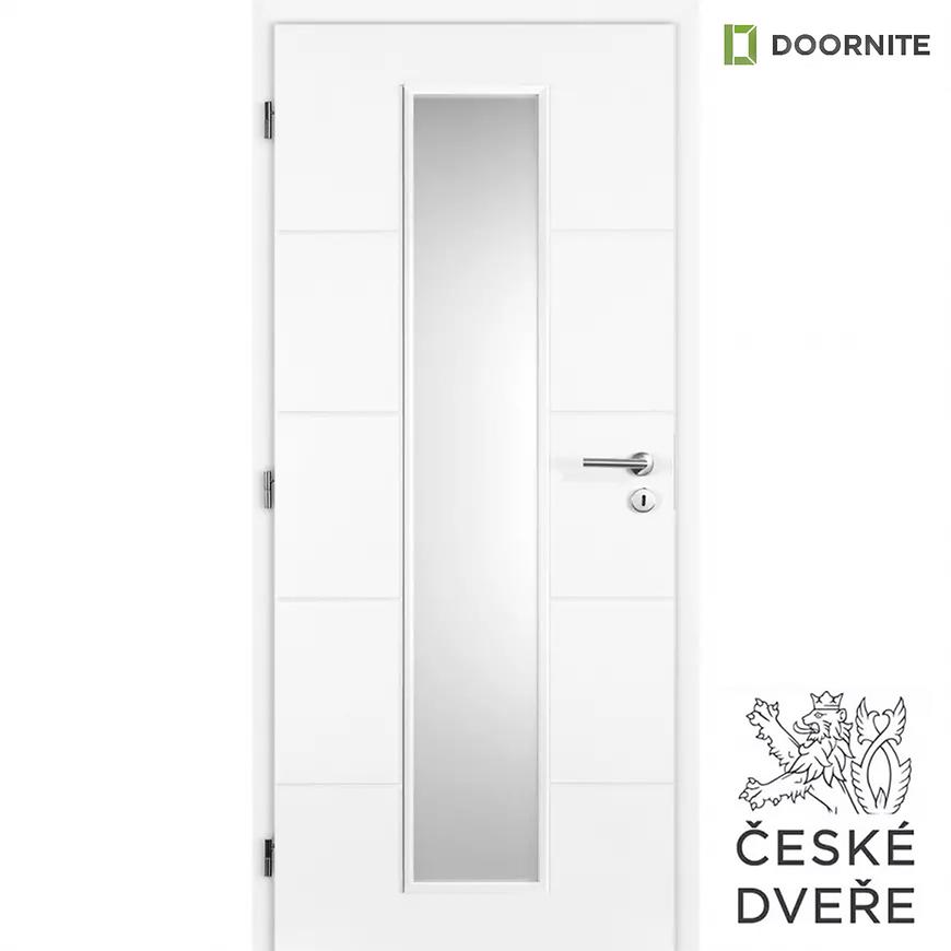 Interiérové dveře Quatro Linea Sklo Bílé 60L DOORNITE