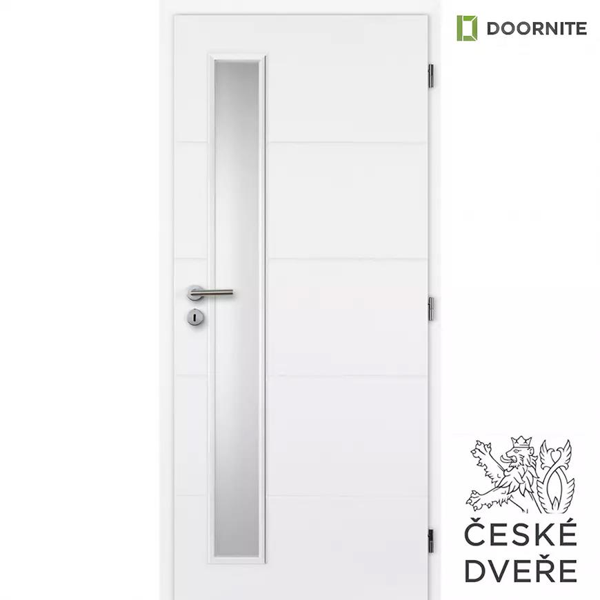 Interiérové dveře Quatro Vertika Sklo Bílé 60P DOORNITE