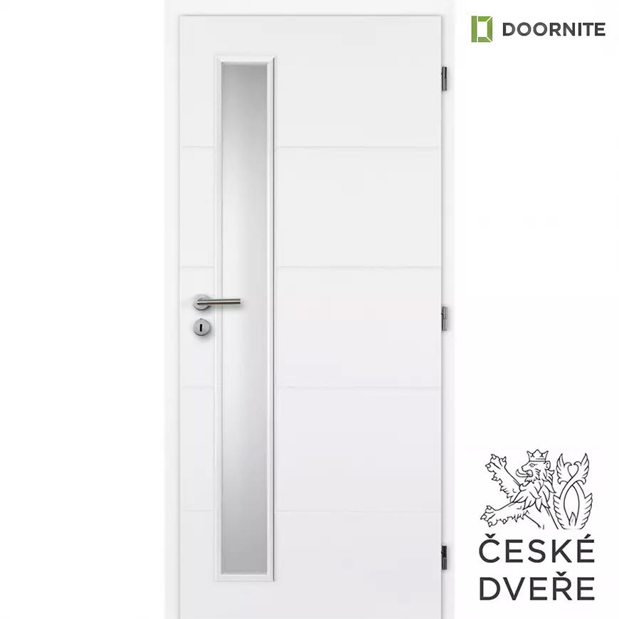 Interiérové dveře Quatro Vertika Sklo Bílé 80P DOORNITE