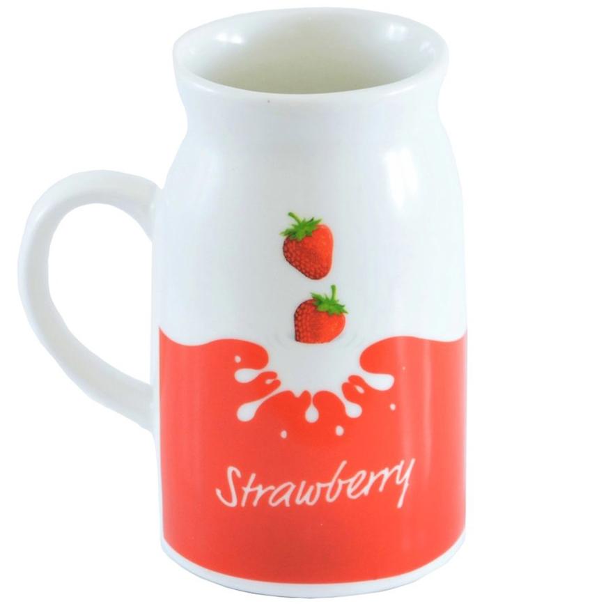 Keramický hrníček rovný Dairy 400ml Strawberry Baumax