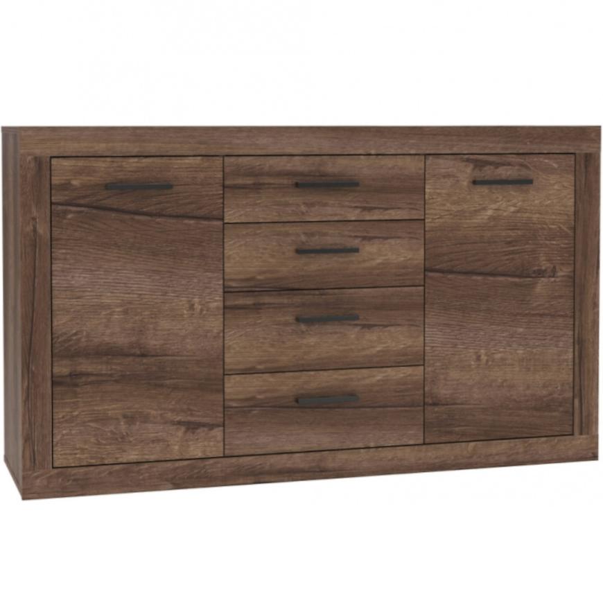 Komoda Trass 143 cm Dub/Černá Baumax