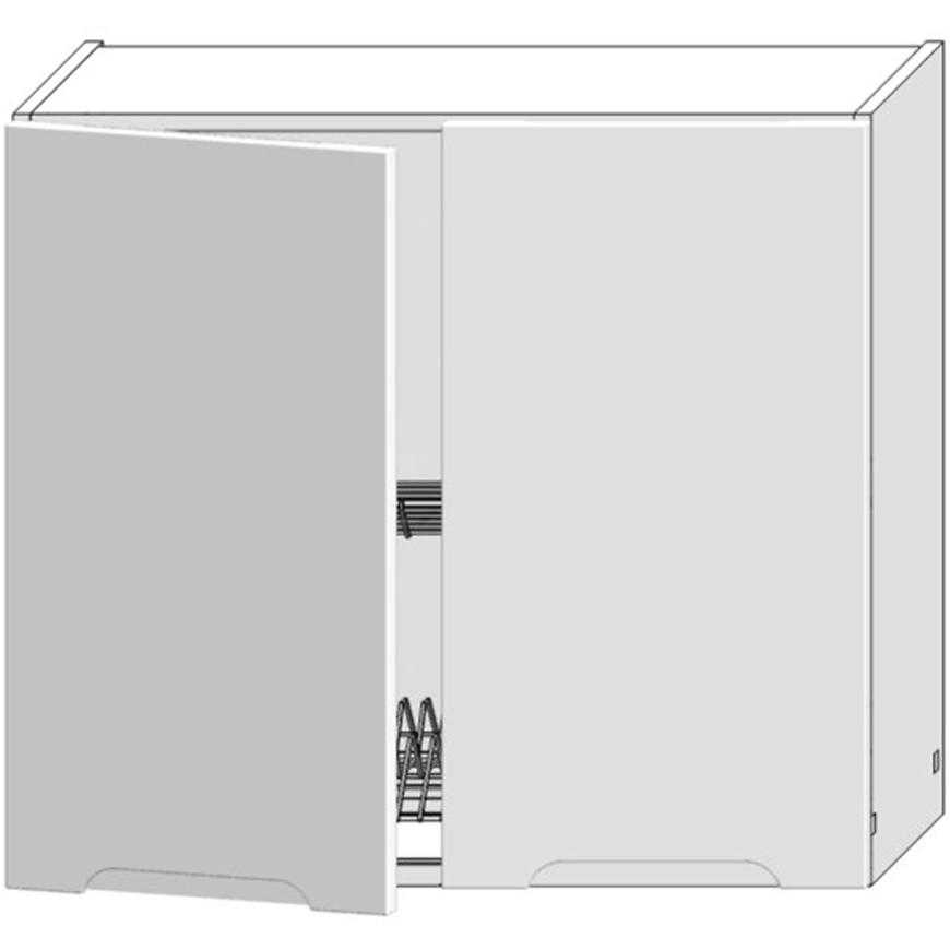 Kuchyňská skříňka Zoya W80su alu bílý puntík/bílá Baumax