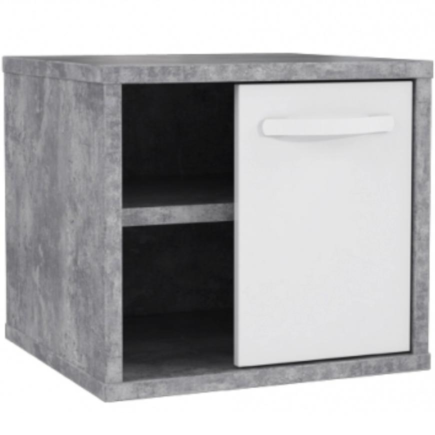 Nocni Stolek Canmore 45cm Beton/Bílý Lesk Baumax