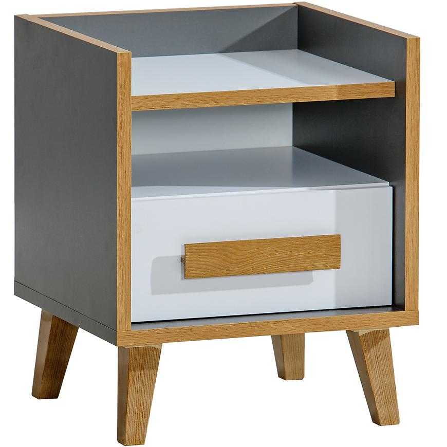 Nocni Stolek Werso 48cm Dub Riviera/Bílý Bryl/Antrac Baumax