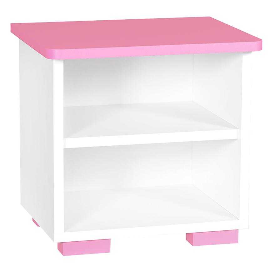 Noční stolek BB10 bílá+růžová Baumax