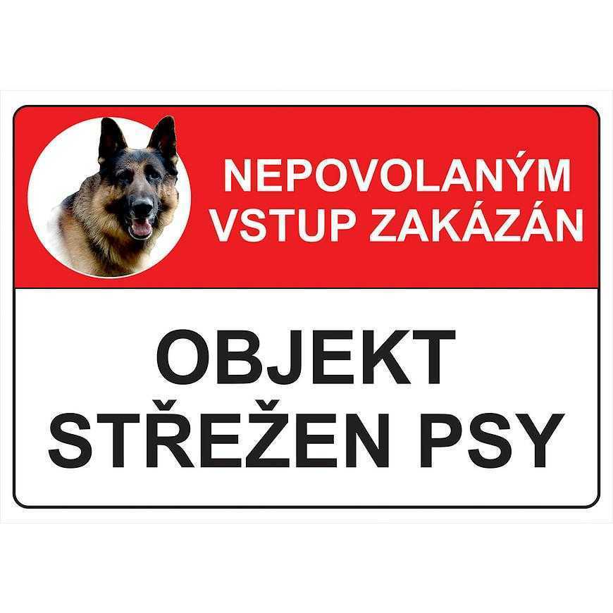 Objekt střežen psy 210x148mm Baumax