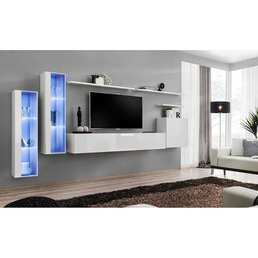 Obývací Stěna Switch Sklo+Led Xi Bílý Baumax