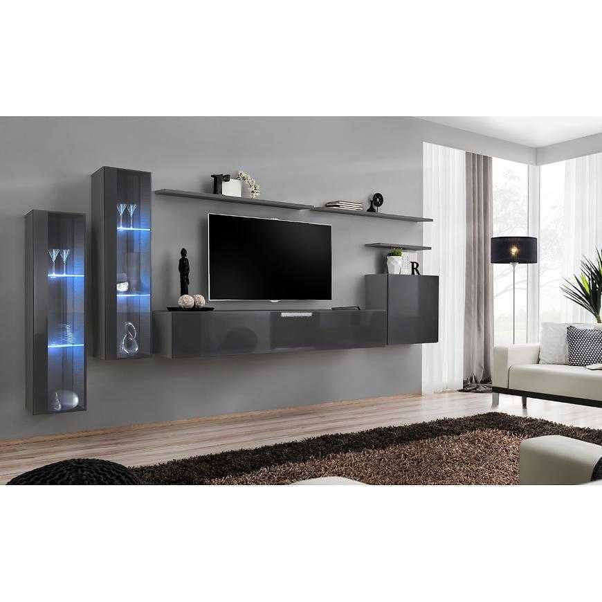 Obývací Stěna Switch Sklo+Led Xi Grafit Baumax