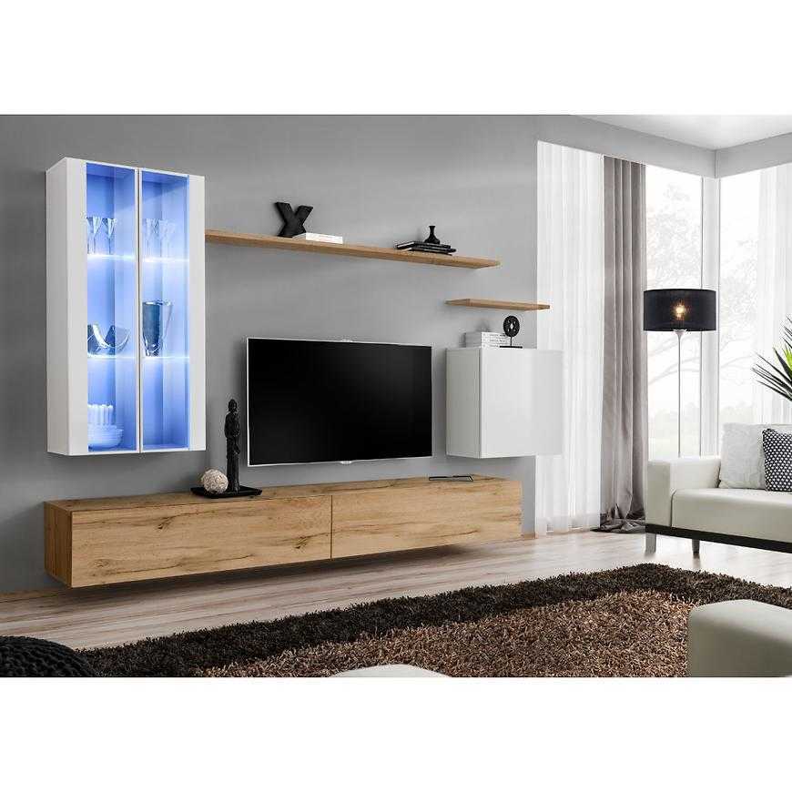 Obývací Stěna Switch Sklo+Led Xii Bílý Baumax
