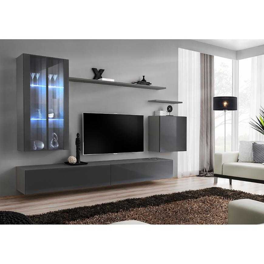 Obývací Stěna Switch Sklo+Led Xii Grafit Baumax