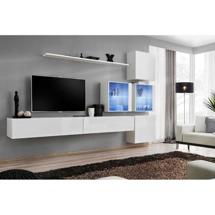 Obývací Stěna Switch XIX Sklo + LED  Bílý Baumax