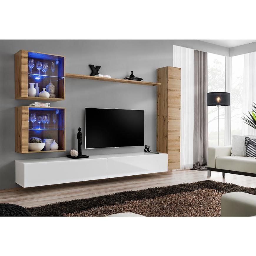 Obývací Stěna Switch XVIII Sklo + LED Wotan/Bílý Baumax