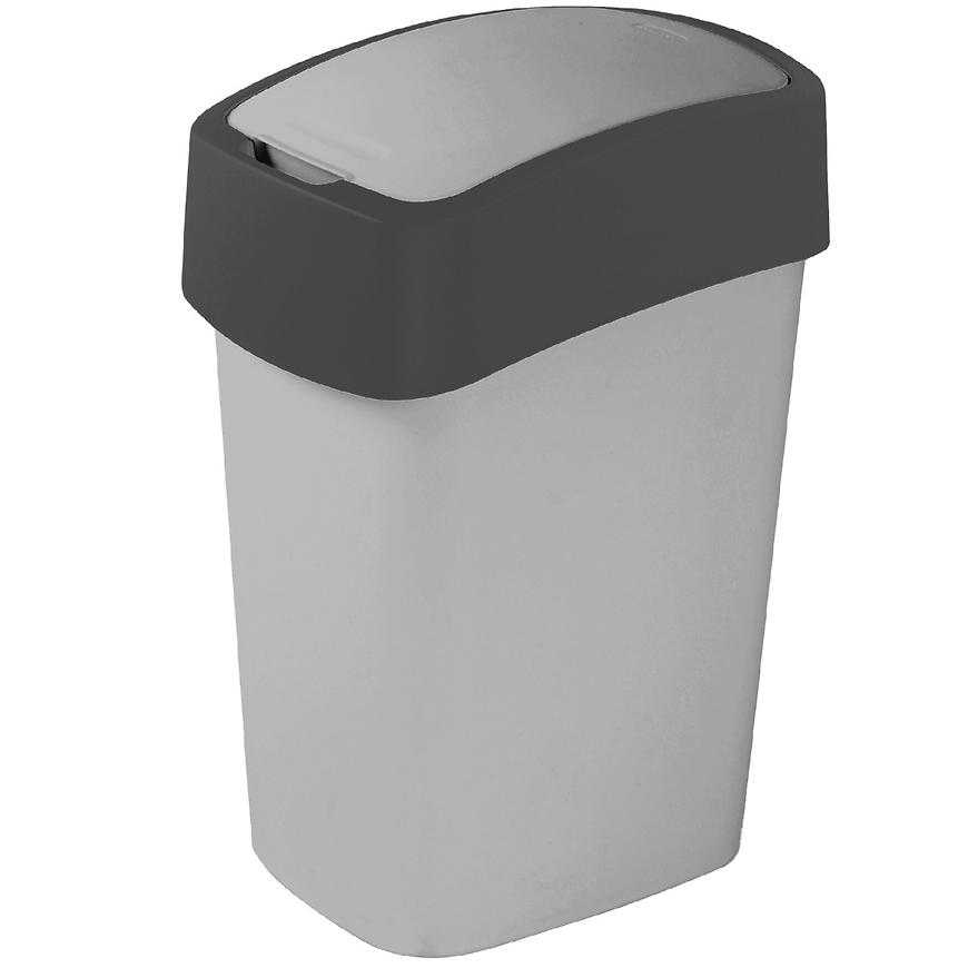 Odpadkový koš flip bin 10l 186133 stříbrno/grafit Baumax