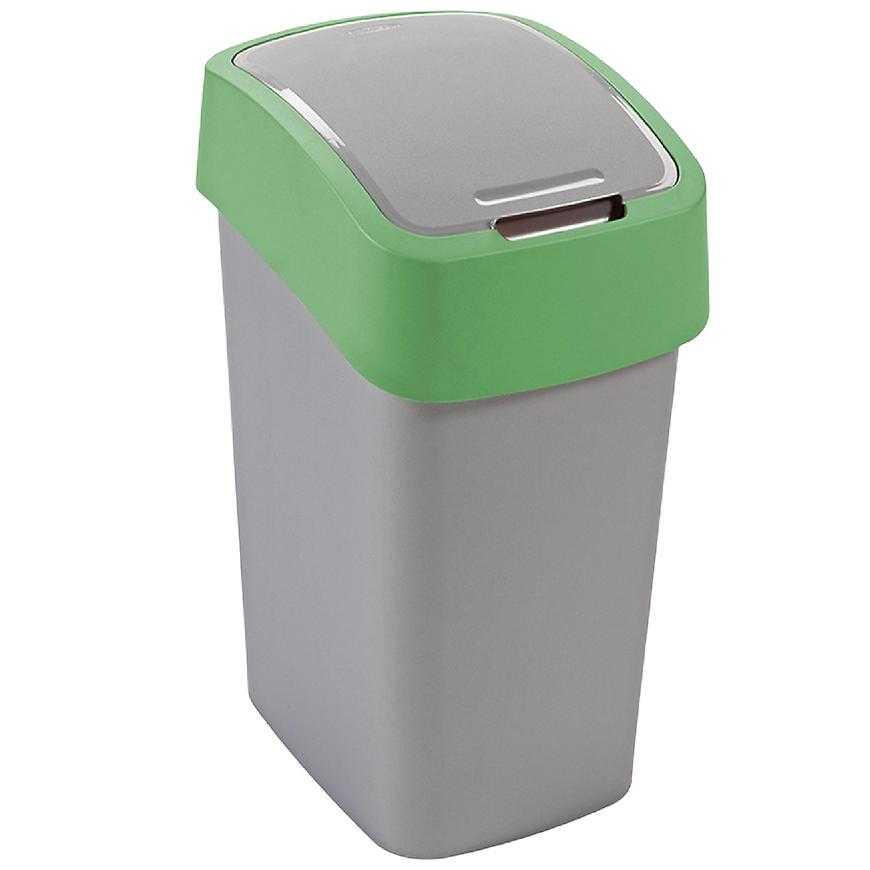 Odpadkový koš flip bin 10l 190172 stříbrno/zel. Baumax