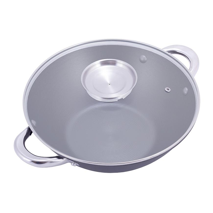 Pánev-wok litinová 28*9.5cm+poklička 4806mr Baumax