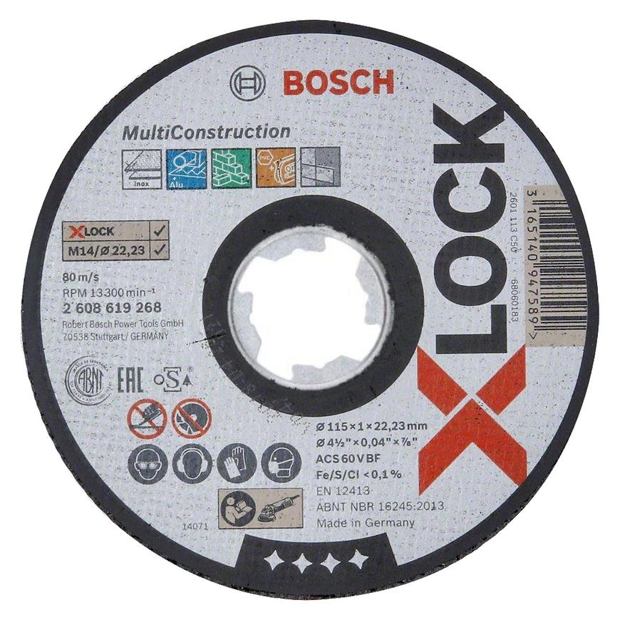 Plochý řezný kotouč multi x-lock 115mm × 1mm Bosch