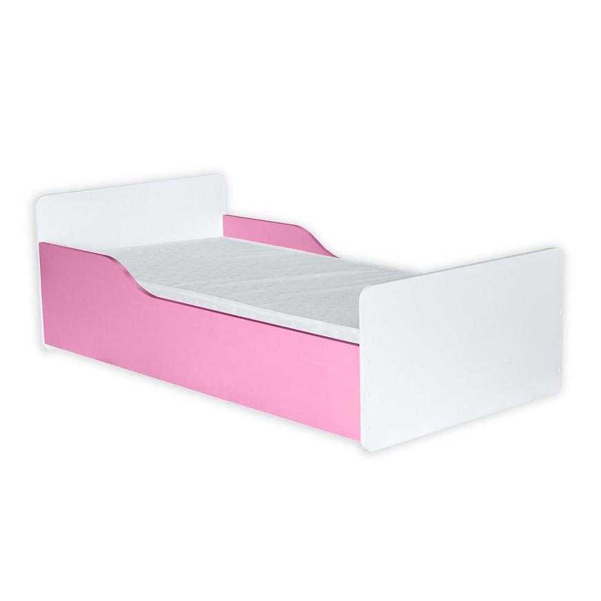 Postel s matrací BB08 bílá+růžová Baumax