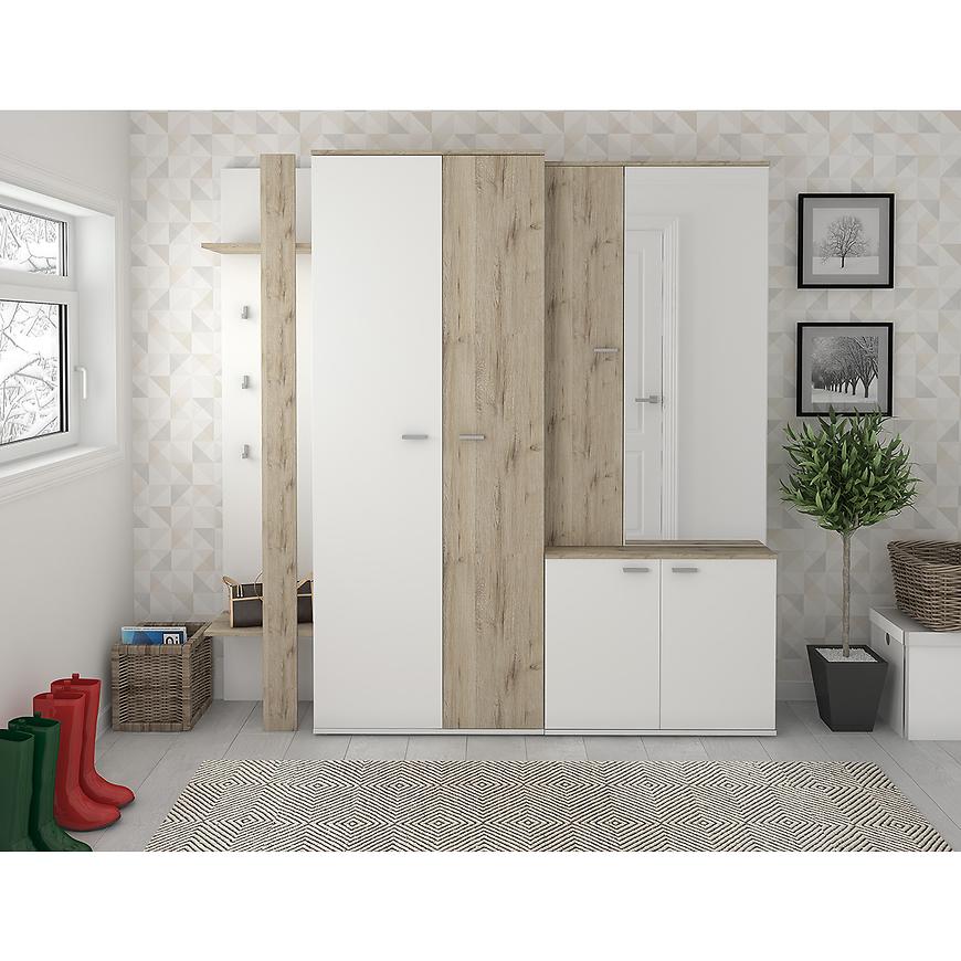 Předsíňová stěn Barcelona Bílá/Oak Wellington Baumax