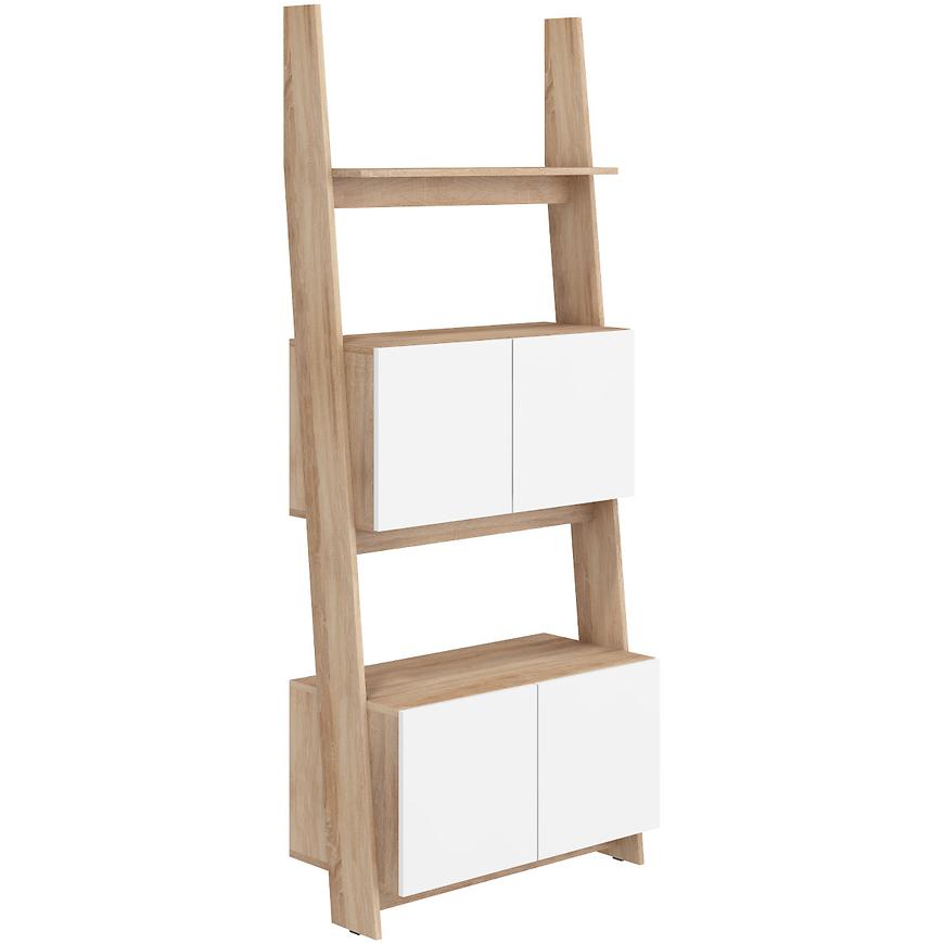 Regál Rack 80cm 2D Dub Sonoma/Bílá Baumax