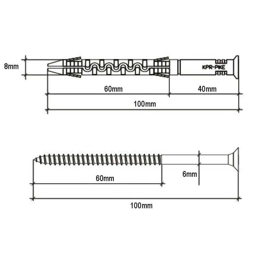 Rozpěrná hmoždinka KPR-PIKE-8x100SK-4KS VIS-MAR