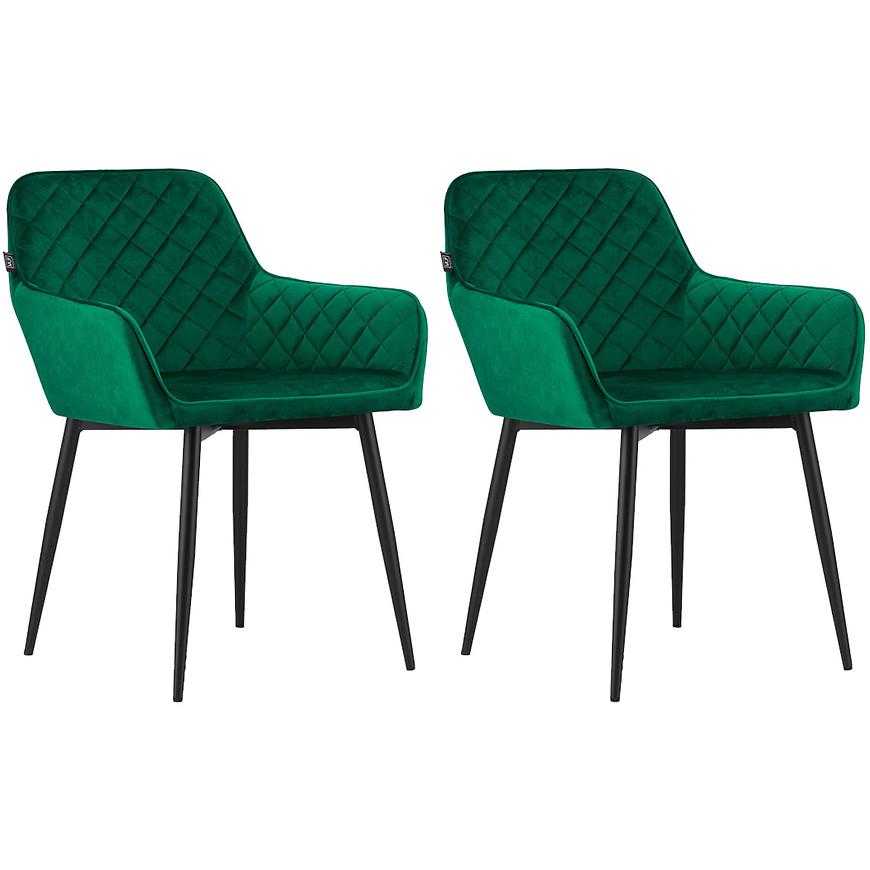 Set 2 Židlí Nola Samet Zieleń/Nohy Černé 8209 Baumax
