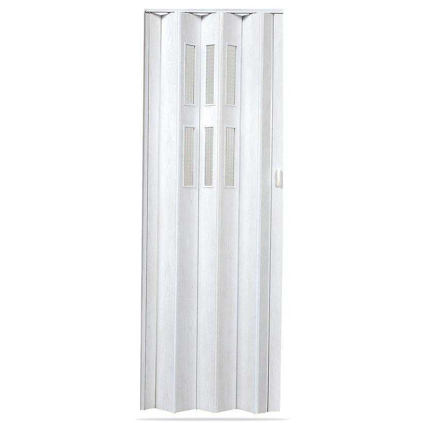 Shrnovací dveře Pioneer glass dub bílý 840mm Baumax