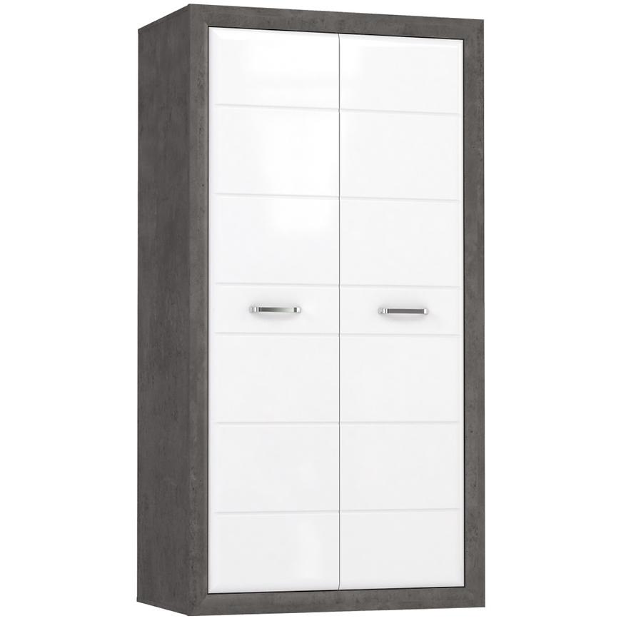 Skříň 103 cm Lenox Bílý Lesk/Beton Baumax