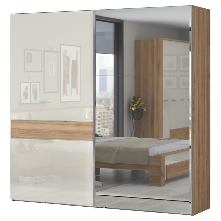 Skříň 2d Gala pk181-og/gl pacific walnut/beige Baumax