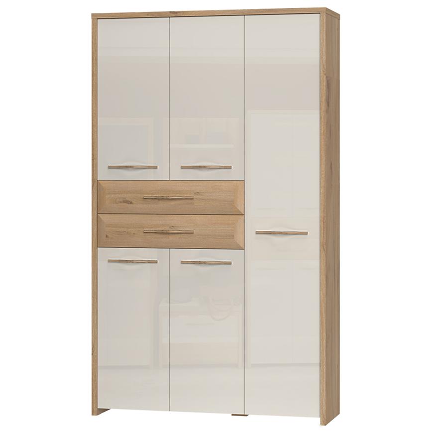 Skříň 5D2S Gala V52 pacific walnut/beige Baumax