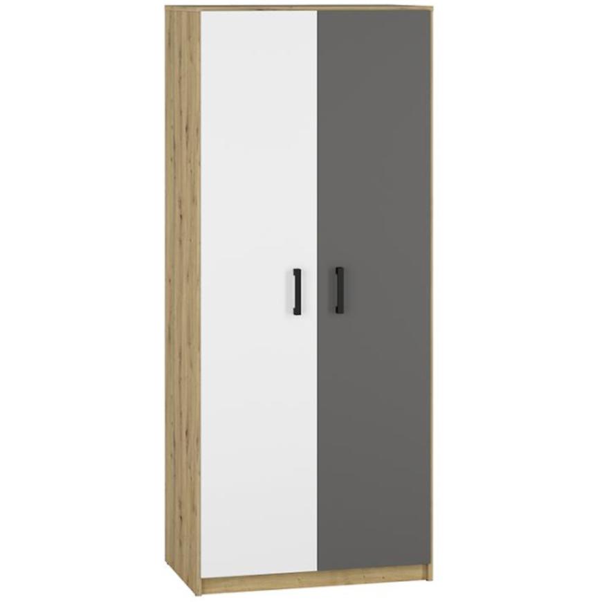 Skříň Fini 80cm Dub Artisan/Bílá/Antracit Baumax