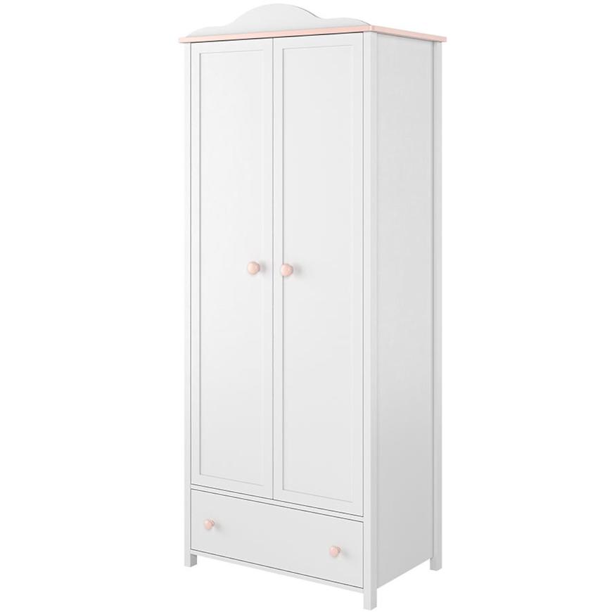 Skříň Luna 85cm 2d Bílý/Ružová Baumax