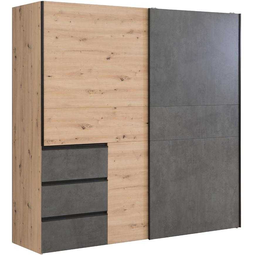 Skříň Winn 2 200 cm Dub Artisan / Beton Baumax