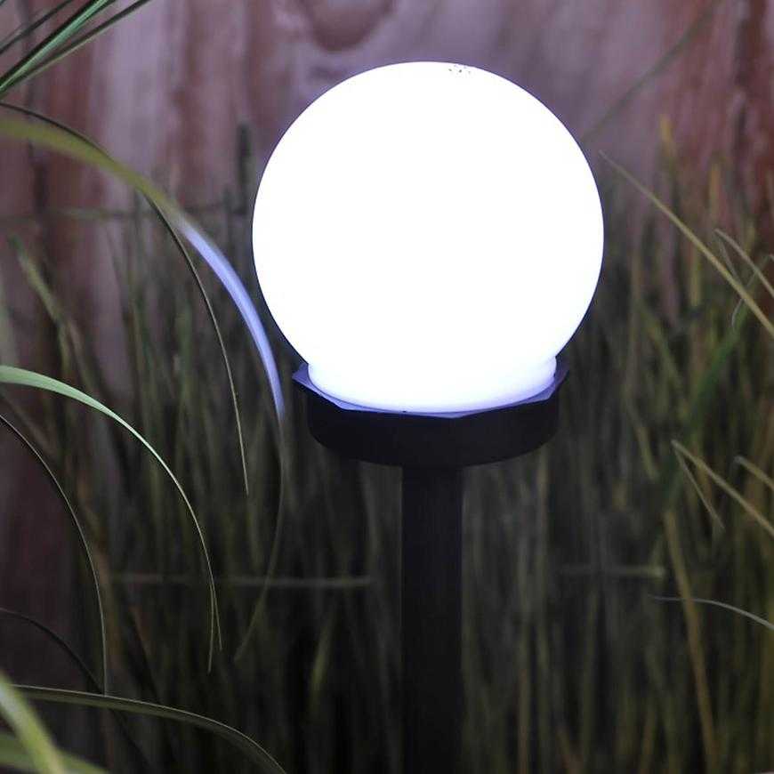 Solární osvětlení 1LED -131575 bílá kula Baumax