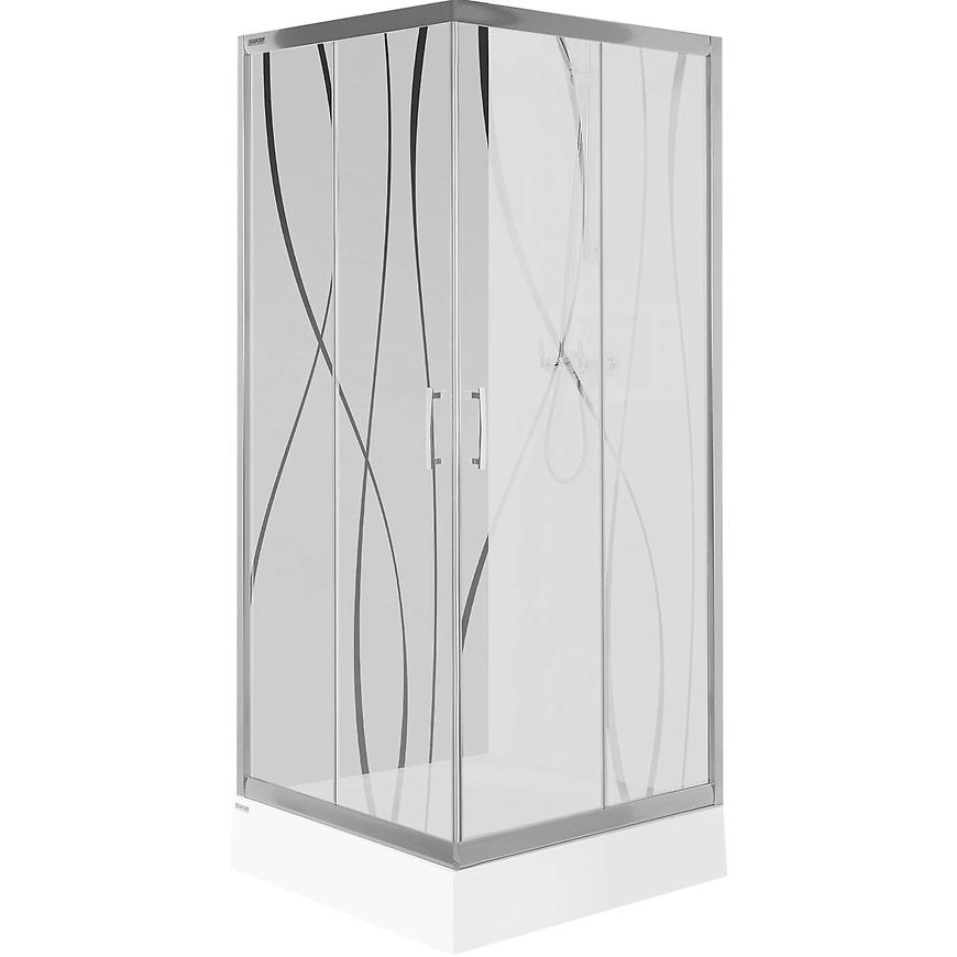 Sprchový kout čtvercový kw kn/tx5b 80 w15 sb glass protect Sanplast