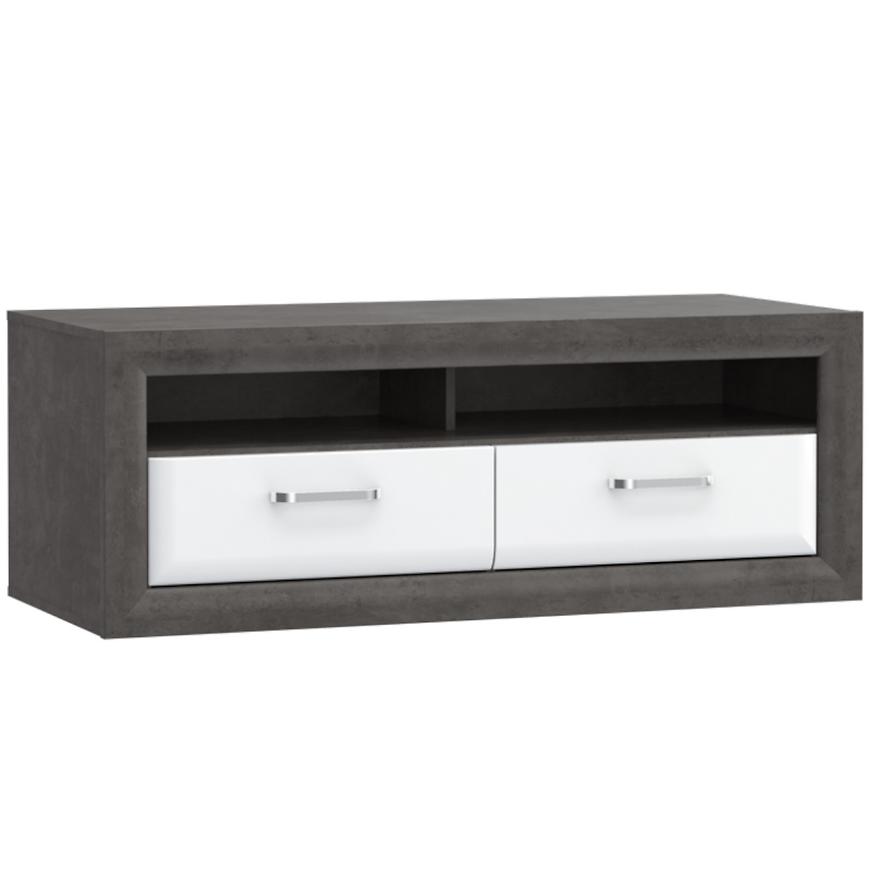 TV Stolek 153 cm Lenox Bílý Lesk/Beton Baumax