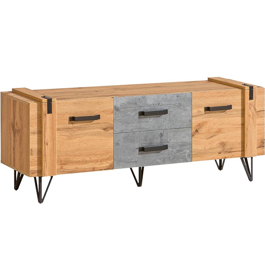 Tv Stolek Lofter 135cm Dub Wotan/Beton Mill Baumax