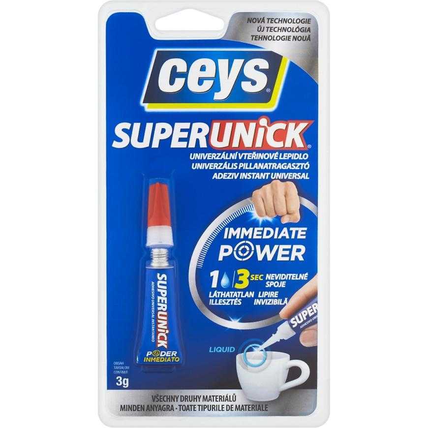 Univerzální lepidlo vteřinové Ceys SuperUnick Immediate Power 3 g Ceys