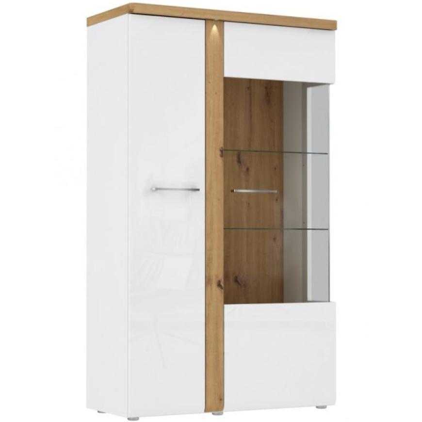 Vitrine Tuluza 99 cm Bílý/Dub Artisan Baumax