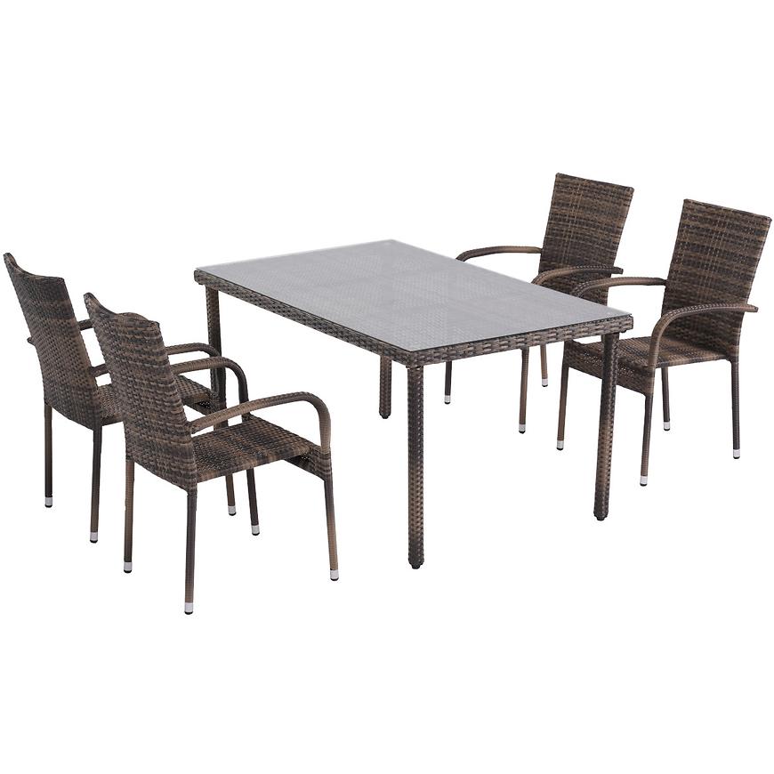 Zahradní souprava HAITI ratan stůl + 4 židli coffee Baumax