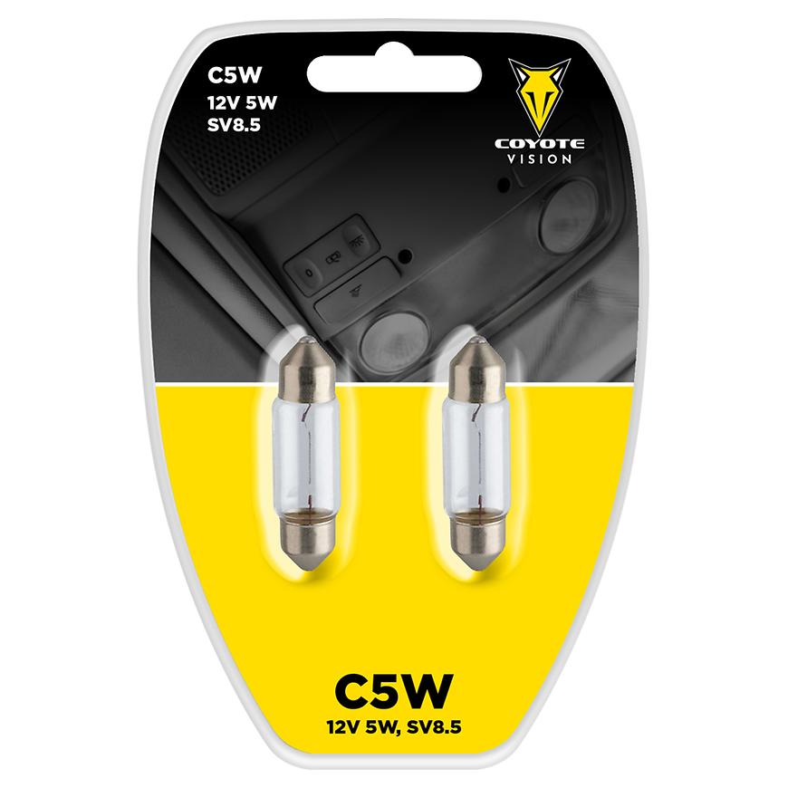 Žárovka 12V 5W C5W sufitová Coyote Vision 2 ks Blistr Coyote