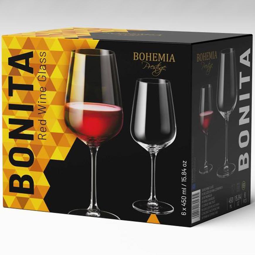 Bohemia prestige bonita sklenička na víno 450ml 6 ks 802305