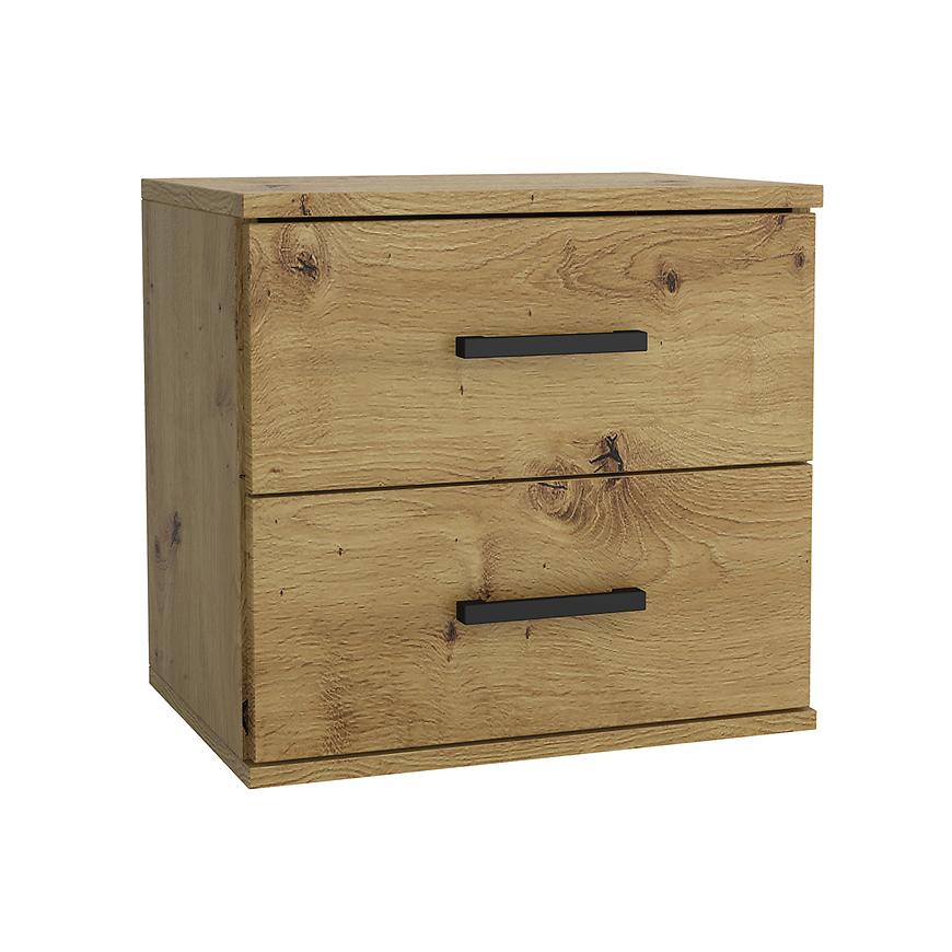Noční stolek Goda II 2S artisan + černá rukojeť Baumax