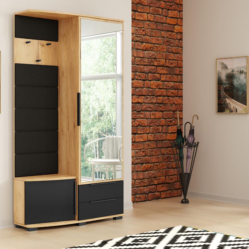 Předsíňová stěna Cleo craft zlatý/černá/čalounictví Baumax