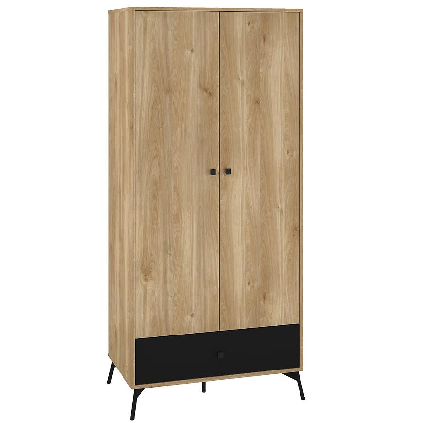 Skříň Agis 01 Honey Castello Oak/Black Mat Baumax