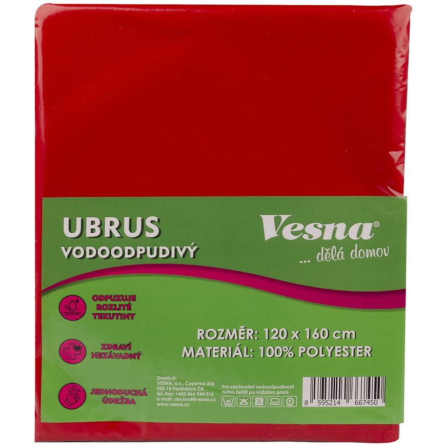 Ubrus 120x160 vodoodpudivá úprava červená Vesna