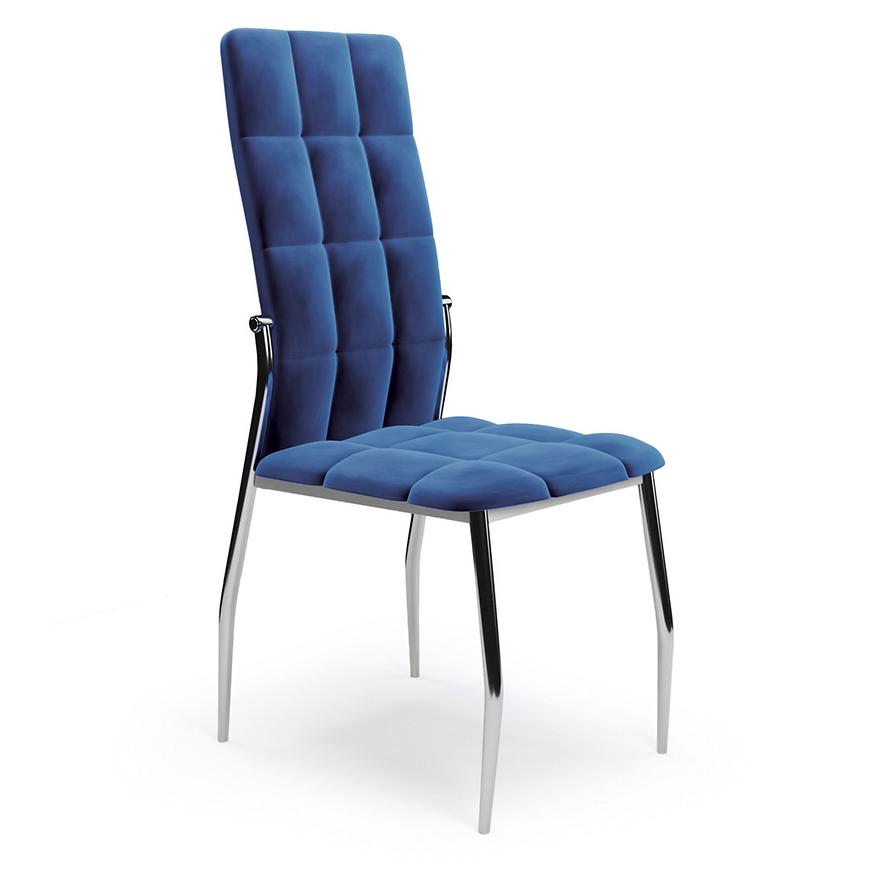 Židle K416 samet/kov tmavě modrá 43x54x101 Baumax